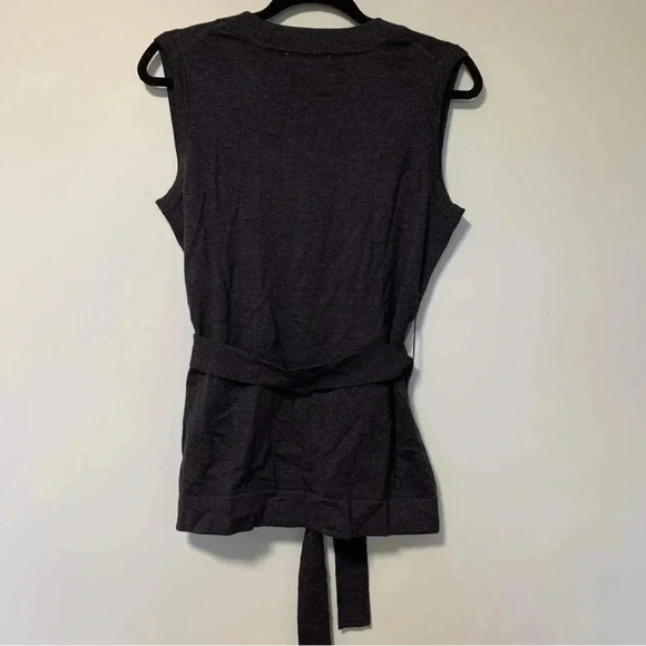 Pendleton grey  100% merino wool belted vest cardigan - Picture 4 of 4